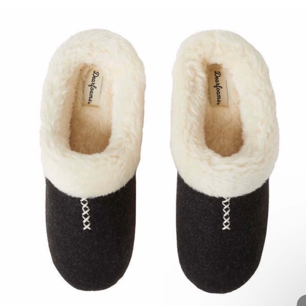 Dearfoams Womens’ Faux Fur Slippers size large 9/10